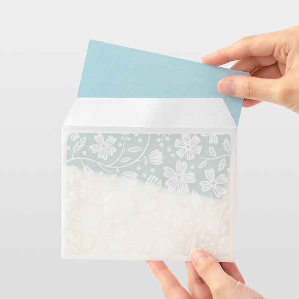 MIDORI Watermark Letter Set - Light Blue Flower
