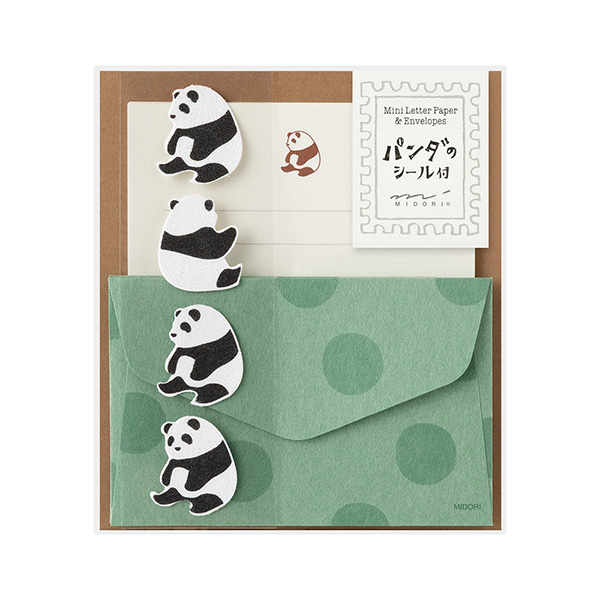 動物シール付 ミニレターセット パンダ柄A(86952006)