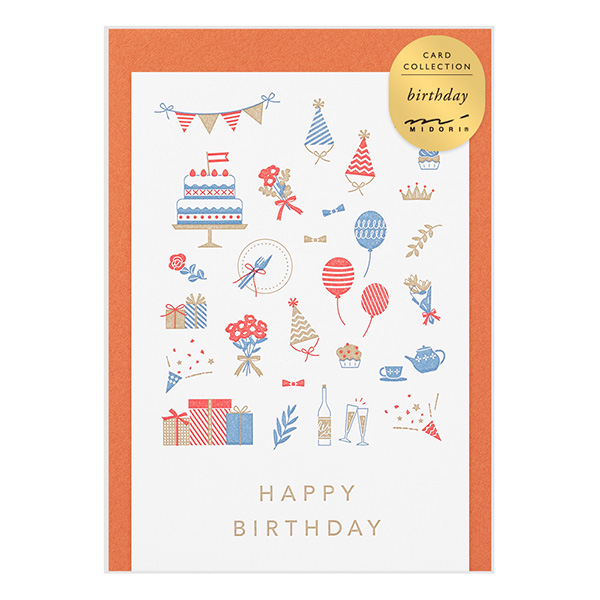 週間売れ筋 カード 活版 誕生日 お祝い柄(88633006)｜ミドリオンラインストア クラフト・布製品