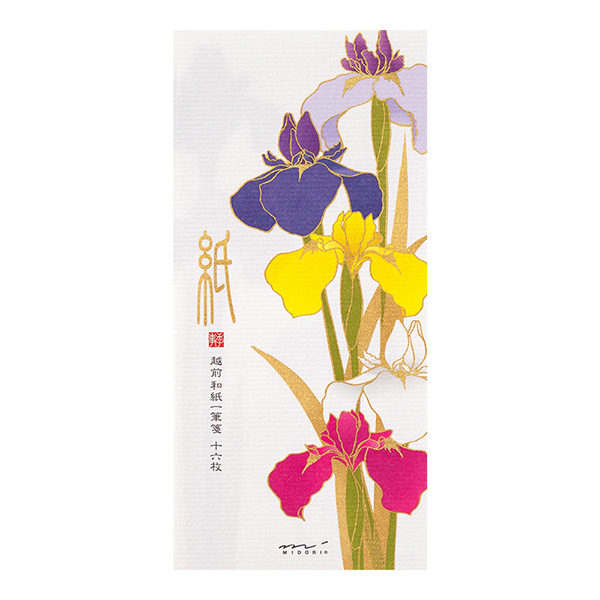 一筆箋 紙シリーズ 一筆箋 シルク 花菖蒲柄 ミドリオンラインストア