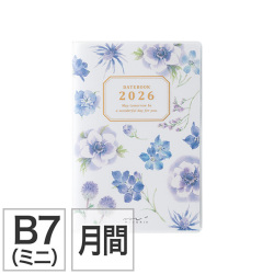 取扱終了★【ポケットダイアリー】B7 マンスリーブロック カントリータイム 花柄 手帳 2026年版 22358006