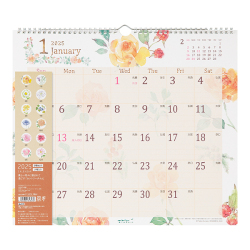 完売しました★【壁掛カレンダー】 L カントリータイム 花柄 2025年版 31327006 