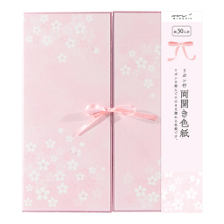 カラー色紙 両開き リボン 桜柄 (33146006)