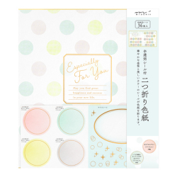 カラー色紙 寄せ書きシール36枚付 半透明 ドット柄(33247006)