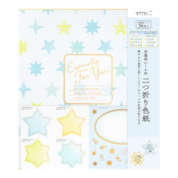 カラー色紙 寄せ書きシール36枚付 半透明 星柄(33248006)★色紙関連アイテムよりどり4点以上送料無料3/23まで★