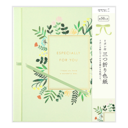 カラー色紙 三つ折り リボン 花柄(33256006)