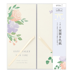 カラー色紙 両開き リボン 花柄 (33265006)
