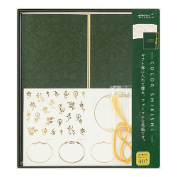 【送料無料】カラー色紙 寄せ書きシール40枚付 箱入 緑(33267006)