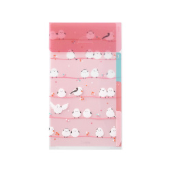 3ポケットクリアホルダー＜A5スリム＞ フラップ付 シマエナガ柄(35462006)