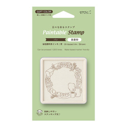 ペインタブルスタンプ 浸透印 ソフトカラー パン柄 茶(35692006)