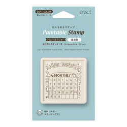 ペインタブルスタンプ 浸透印 ソフトカラー ハビットトラッカー ネコ柄 茶(35694006)