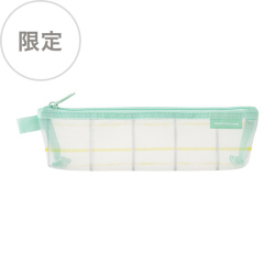 【限定】メッシュペンケース チェック柄 緑(41846006)