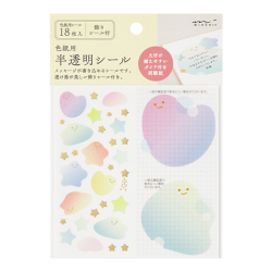 ＜シールのみ＞色紙用半透明シール 18枚 ＜S＞ ふわふわ柄(82723006)★色紙関連アイテムよりどり4点以上送料無料3/23まで★