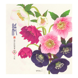 便箋 4柄入 クリスマスローズ柄(87149006)