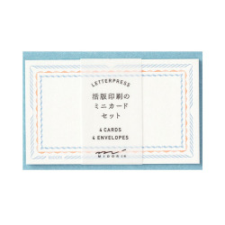 カードセット＜名刺サイズ＞ 活版 フレーム柄 青(88567006)