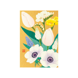 ポストカード 春の花柄 白(88767006)