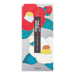 一筆箋 シルク 紅白つばき柄(89558006)