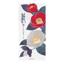 一筆箋 シルク 紅白椿柄 S2(89579006)