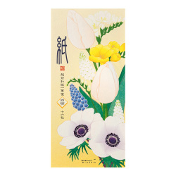 一筆箋 4柄入 春の花柄 白(89581006)