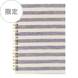 【限定】リングノート＜B6＞ リネン ボーダー グレー(91804191)