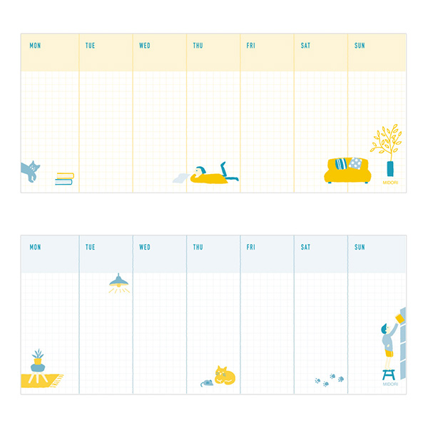 メモ スタンド 横型 週間ブロック柄(11806006)