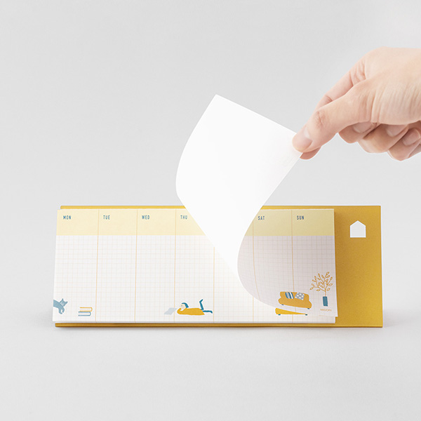 メモ スタンド 横型 週間ブロック柄(11806006)