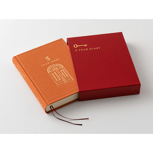 日記｜5年連用日記 扉 ミニ オレンジ（赤）(12716006)｜ミドリ
