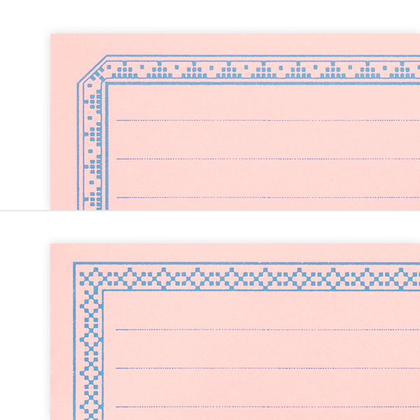 一筆箋 一筆箋 イロガミ 横罫 モザイク柄 ピンク ミドリオンラインストア