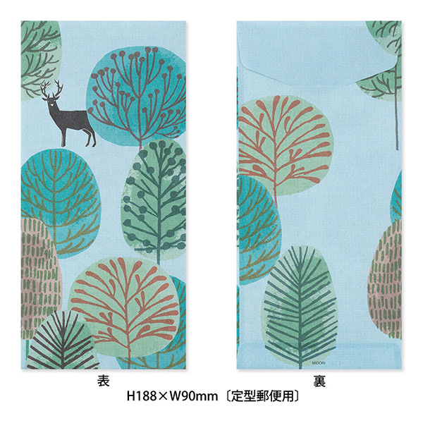 帯封 4種類セット売り 封筒 ガサガサ 森の動物柄(20565006)｜ミドリオンラインストア