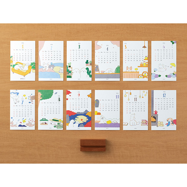 2026年版カレンダー｜【スタンドカレンダー】 卓上 イヌ柄 2026年版