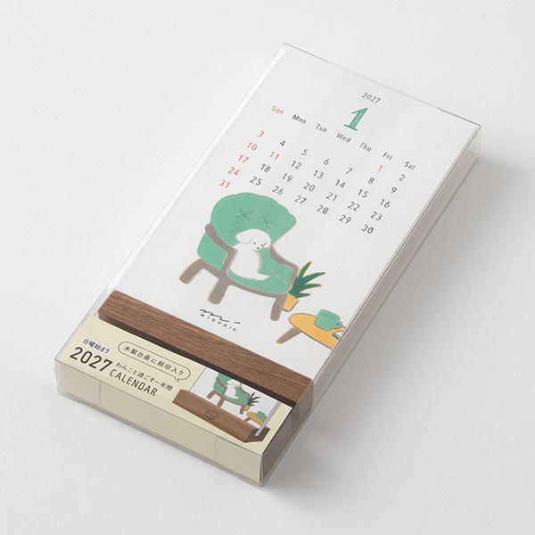 2027年版カレンダー｜【スタンドカレンダー】 卓上 イヌ柄 2027年版