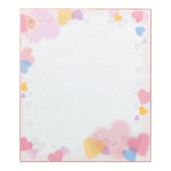 ミドリ】カラー色紙＜S＞ ラメ ハート柄 (33120006)
