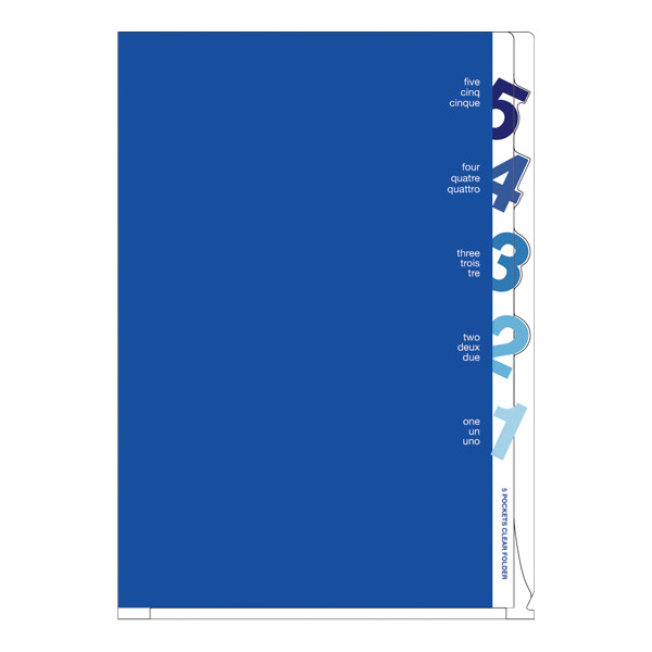 クリアファイル クリアファイル｜5ポケットクリアホルダー＜A4＞ ダイカットナンバー柄