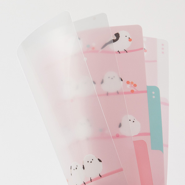 クリアファイル｜3ポケットクリアホルダー＜A5＞ シマエナガ柄