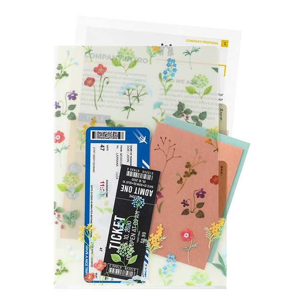 クリアファイル｜3ポケットクリアホルダー＜A4＞ 花柄C(35666006