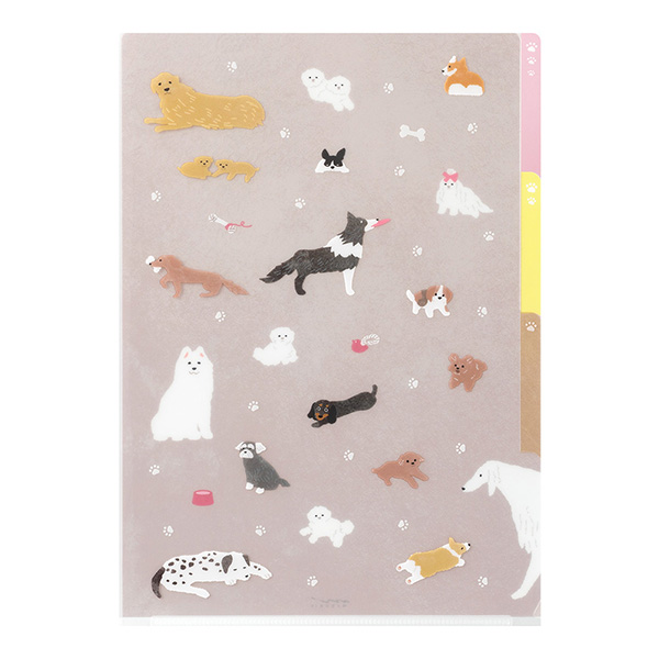 クリアファイル｜3ポケットクリアホルダー＜A4＞ イヌ柄A(35667006