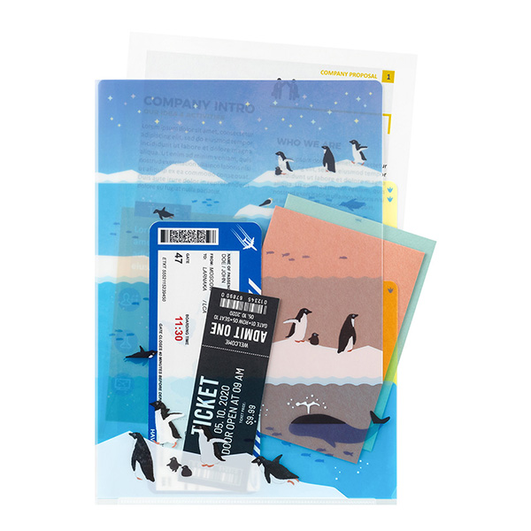 クリアファイル｜3ポケットクリアホルダー＜A4＞ 海のいきもの柄