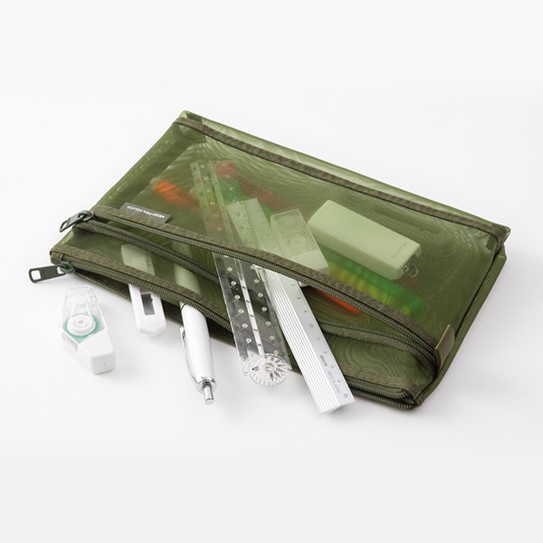 ペンポーチ 筆入れ 限定 メッシュペンポーチ オリーブ ミドリオンラインストア