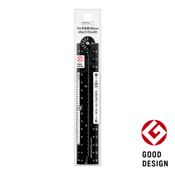 定規｜マルチ定規＜30cm＞ 黒A(42300006)｜ミドリオンラインストア
