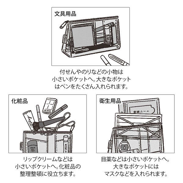 ペンポーチ（筆入れ）｜ペン&ツールポーチ メッシュ マチ付 黄緑