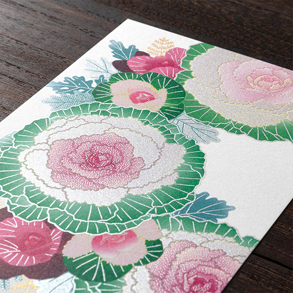 ハガキ/ポストカード｜紙シリーズ｜ポストカード 葉牡丹リース柄