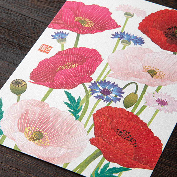 ハガキ/ポストカード｜紙シリーズ｜ポストカード ポピー柄 S3(80019006