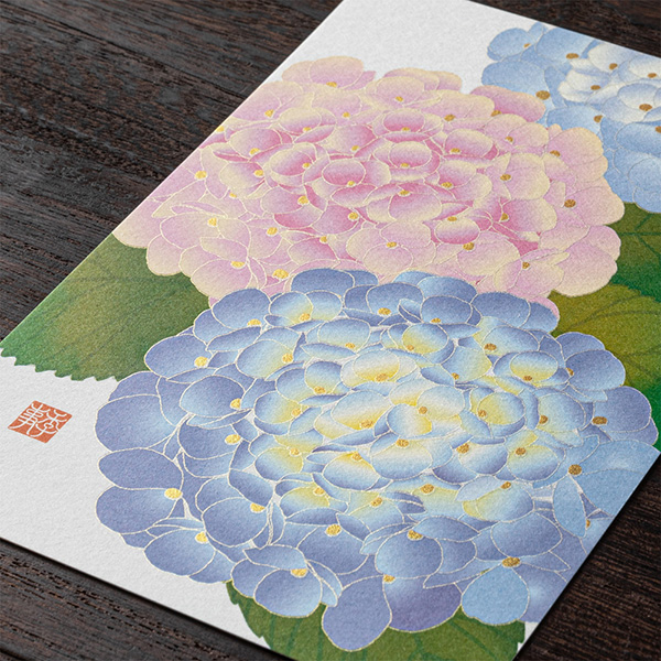 ハガキ/ポストカード｜紙シリーズ｜ポストカード 紫陽花柄 S3(80024006