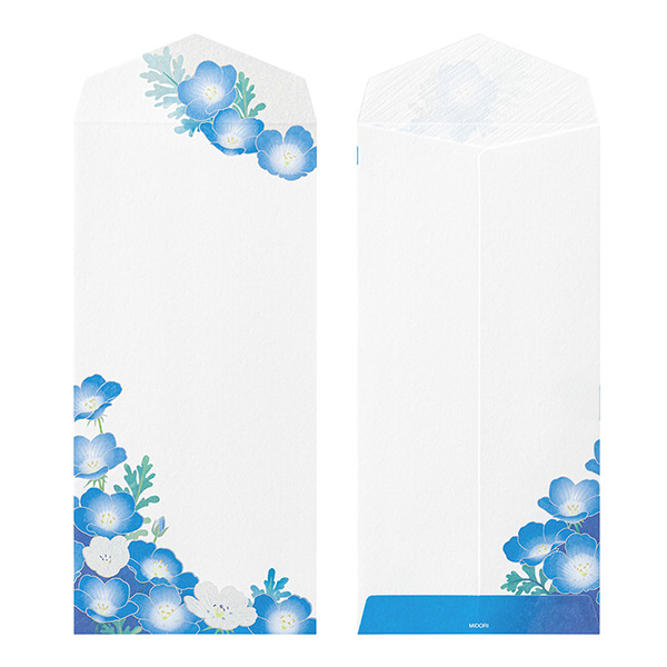 封筒｜紙シリーズ｜封筒 シルク ネモフィラ柄(81024006)｜ミドリ