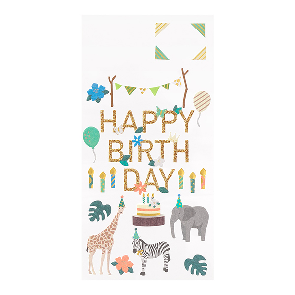 デコレーションシール シール Pcm タイトル 誕生日 動物柄