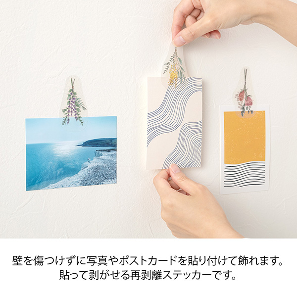 クリップステッカー ドライフラワー柄 (82626006)