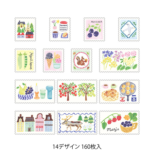 手帳シール｜ゆるログ ロールシール 切手柄(82730006)｜ミドリ