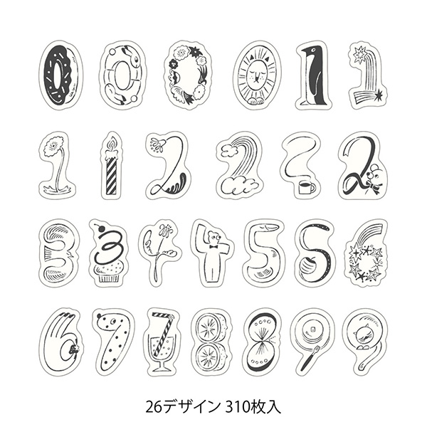 手帳シール｜ゆるログ ロールシール 数字柄(82732006)｜ミドリ