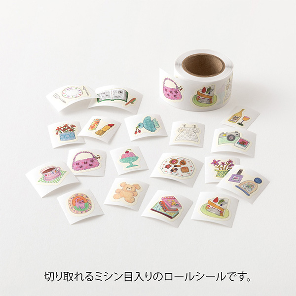 手帳シール｜ゆるログ ロールシール モチーフ柄(82735006)｜ミドリ