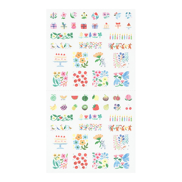 手帳用シール 余白 花柄(82741006)｜ミドリオンラインストア